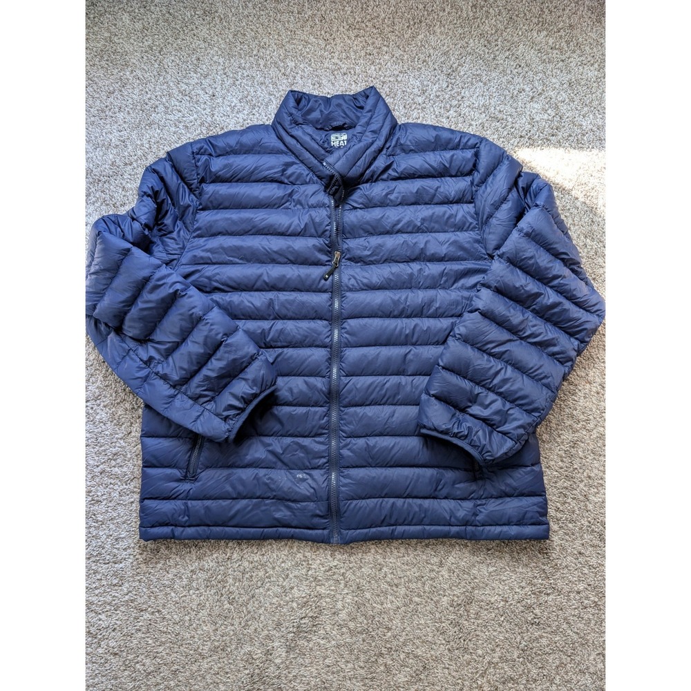 Weatherproof 32 Degrees Heat Puffer Jacket Mens XXL Navy Blue Down Fill Coat